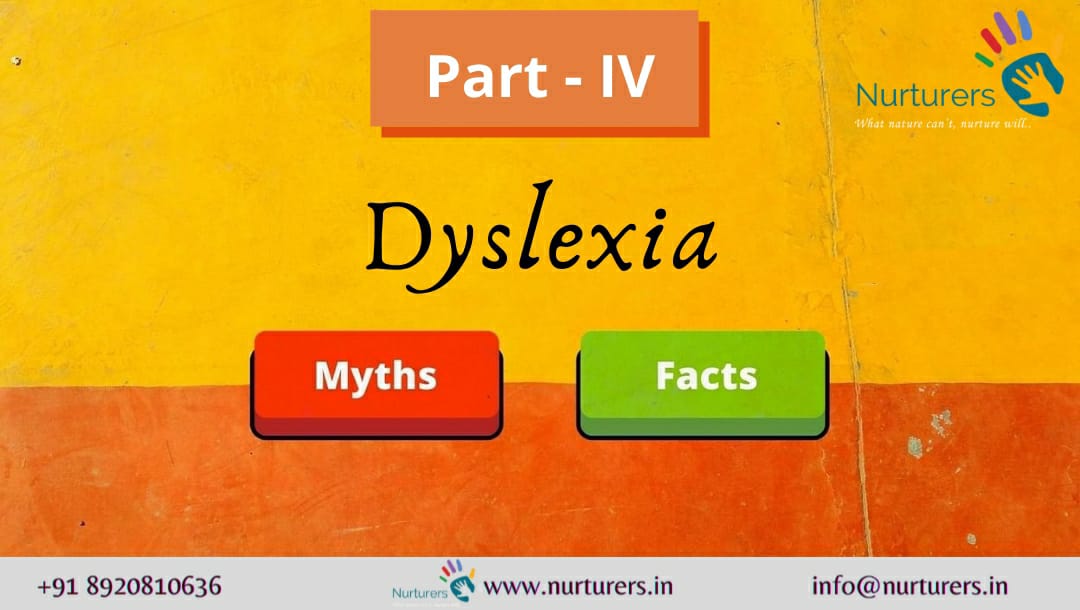 Dyslexia Part-IV: Educational graphic comparing Myths and Facts.